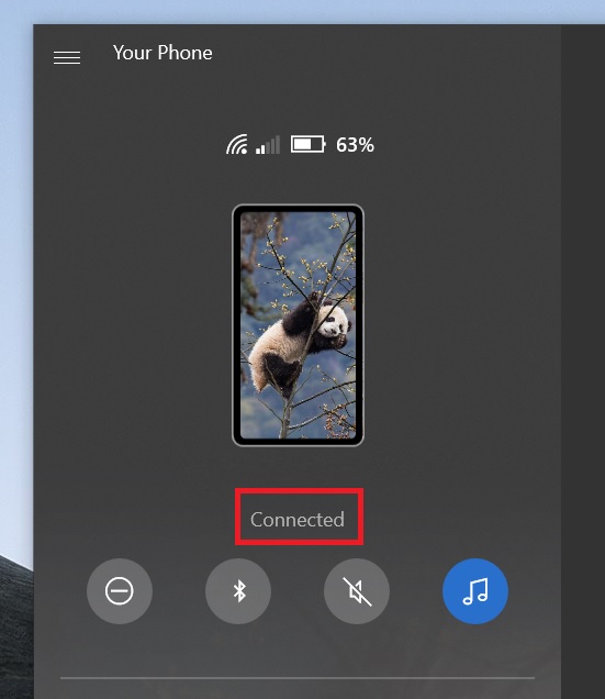 Your Phone app gets a connection status indicator
