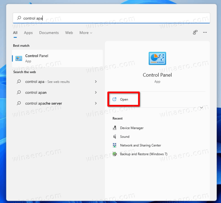 How to Open Control Panel in Windows 11