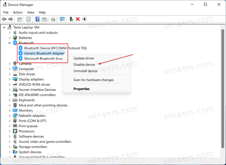 Enable or Disable Bluetooth in Windows 11