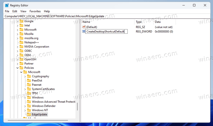 Prevent Microsoft Edge from creating Desktop shortcuts after update