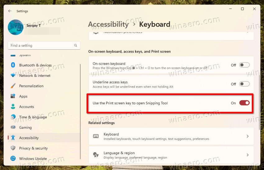 How to disable Print Screen from opening Snipping Tool in Windows 11 and 10