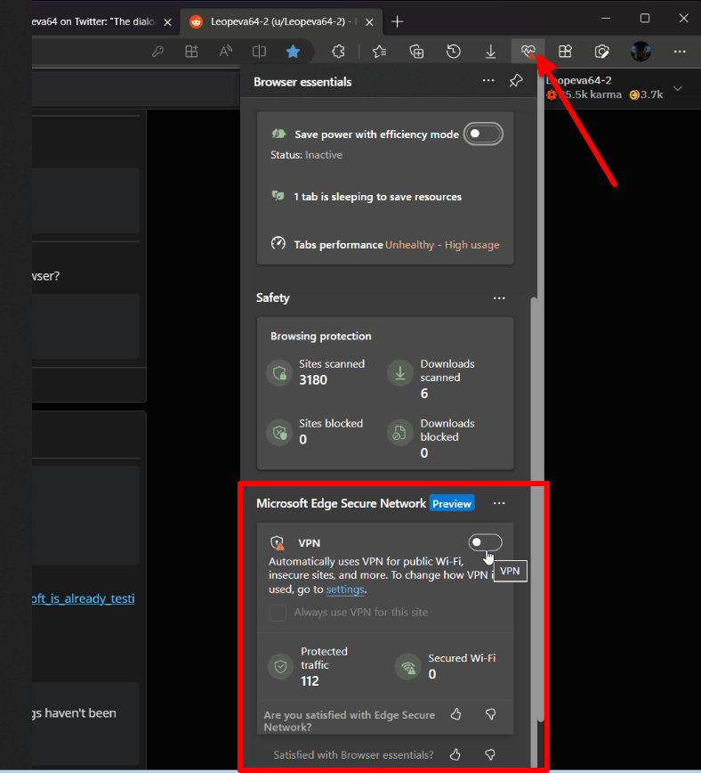 Microsoft Edge now has a 5 GB traffic limit for its free VPN