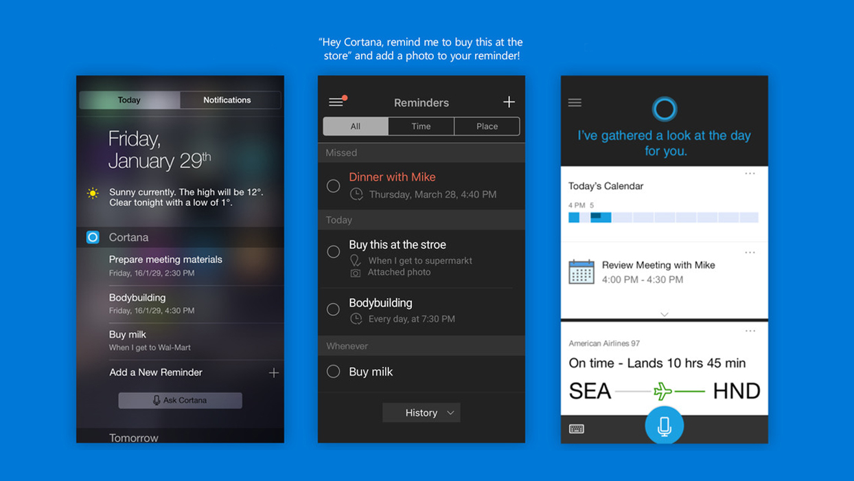 Cortana iOS Update Adds Photo Reminders WinBuzzer