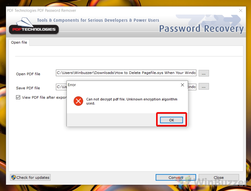 Windows 10 How To Remove Password Protection From Pdf Files winbuzzer