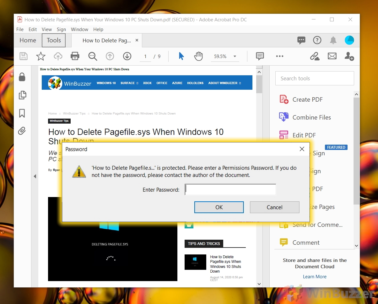 Windows 10 How to Remove Password Protection from PDF Files WinBuzzer