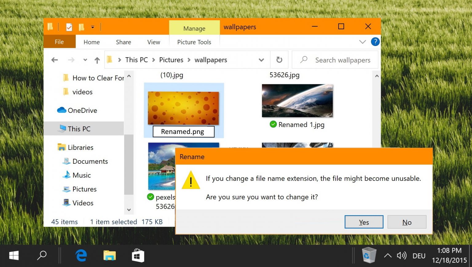 How to Safely Change a File Extension or File Type in Windows 10
