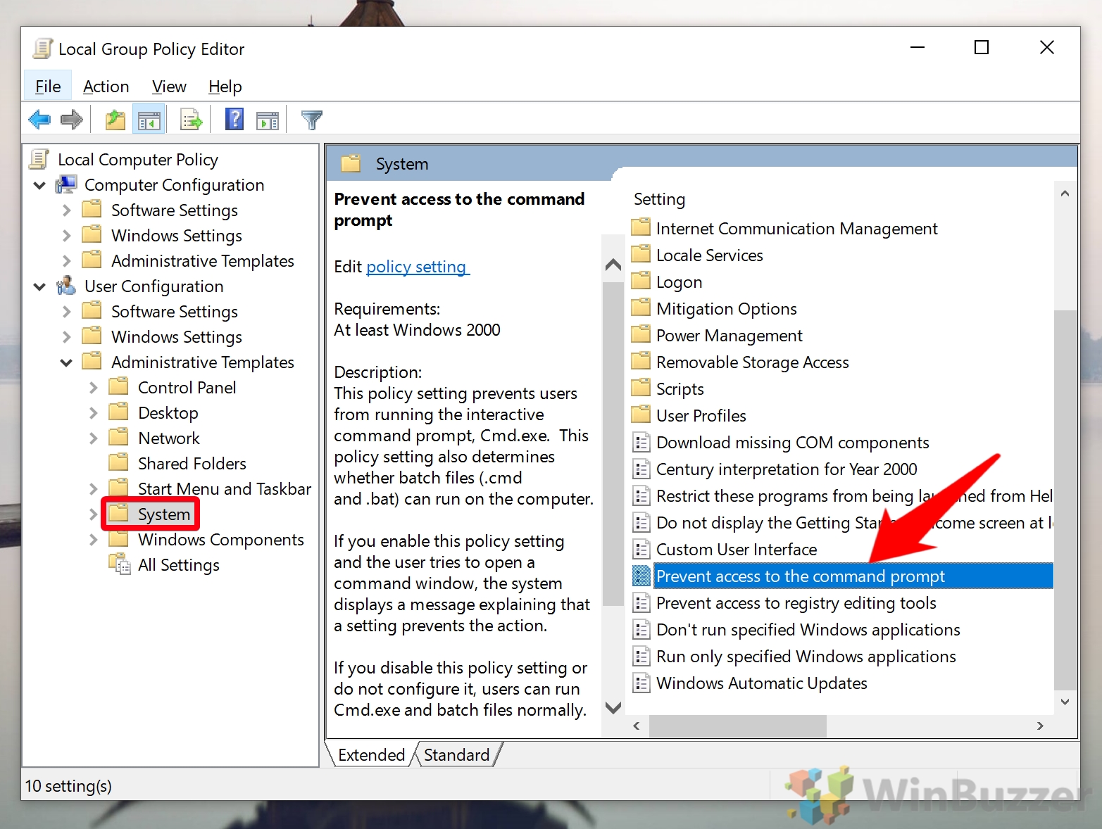 How To Disable Command Prompt Cmd In Windows 10 winbuzzer