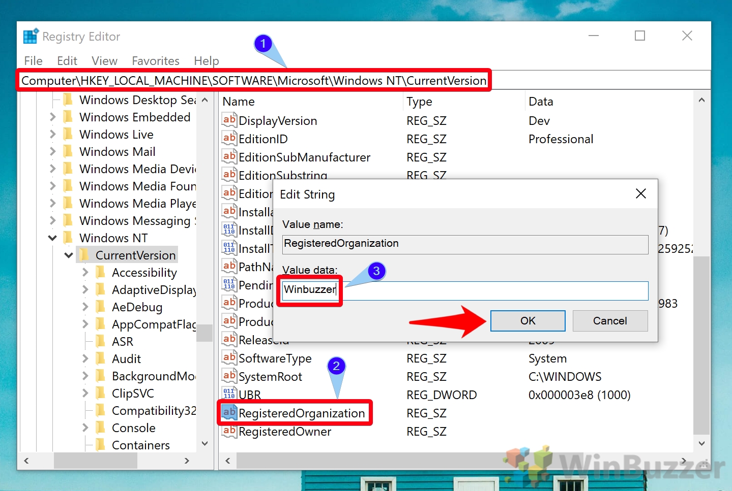Windows 10 How to Change the Registered Owner and Organization