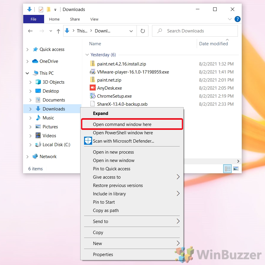 How To Open Command Prompt In A Folder With The Open Command Window