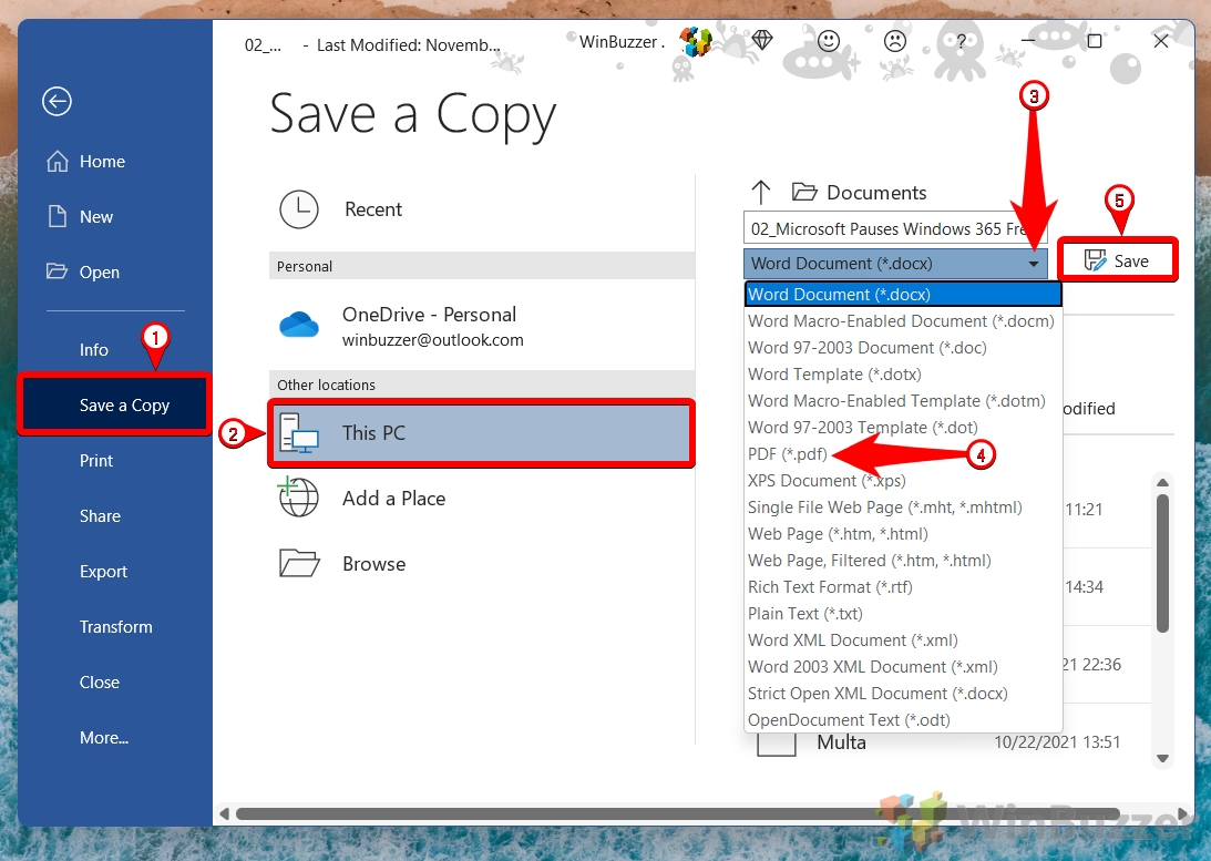 How to Convert a Word Document to PDF (Docx to PDF) WinBuzzer