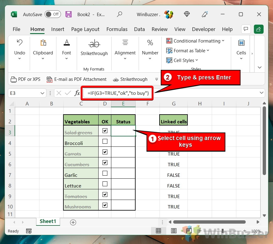 How To Insert A Checkbox In Excel winbuzzer