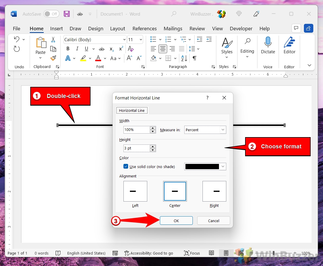 How To Insert A Vertical Or Horizontal Line In Word And Word Online