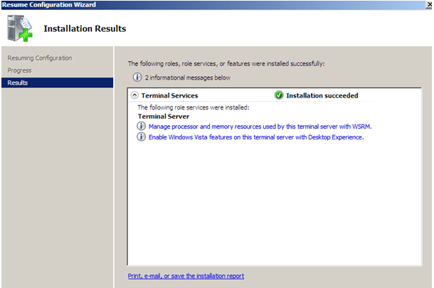 Terminal Server failed code 0x800706D9 WinCert