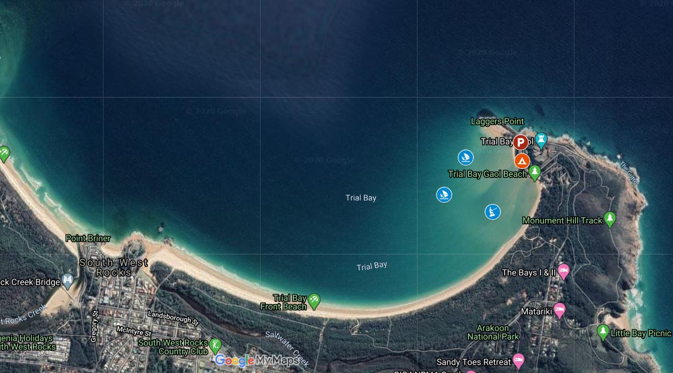 Windsurfing & Kitesurfing South West Rocks (TBay), Mid North Coast NSW