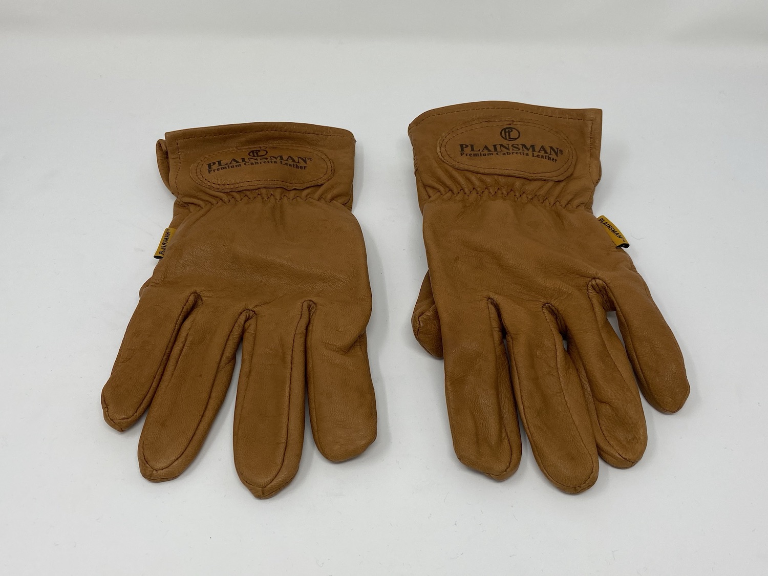 1 Pair Plainsman Premium Cabretta Goatskin Leather Gloves - Olive Green, Elastic Wrist (Discontinued New Stock)