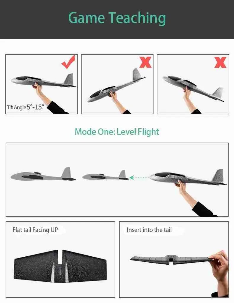 84cm (840mm / 33.07") Wingspan Hand Toss Foam Glider WIND CATCHER RC