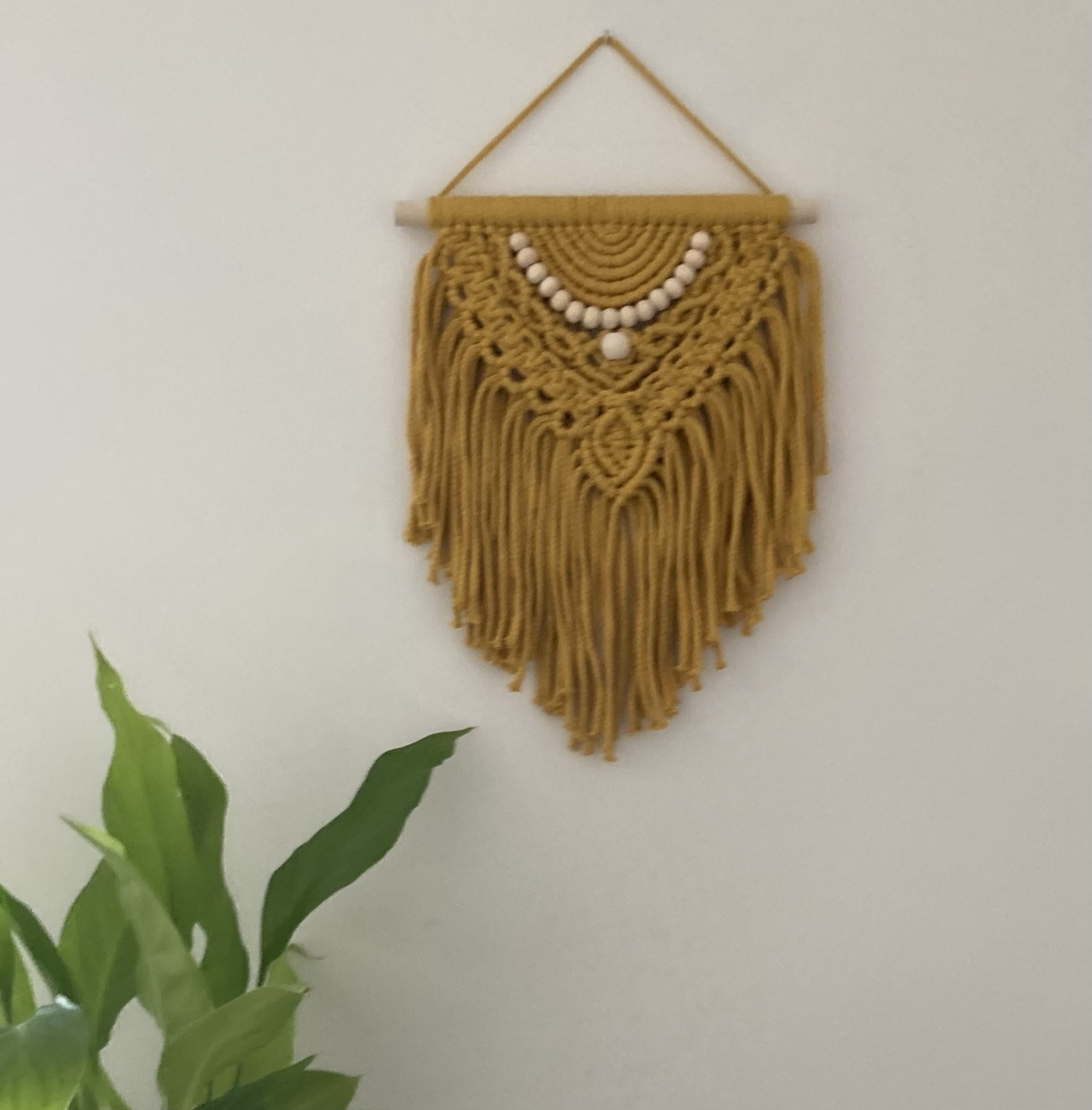 Mustard yellow macrame wall hanging