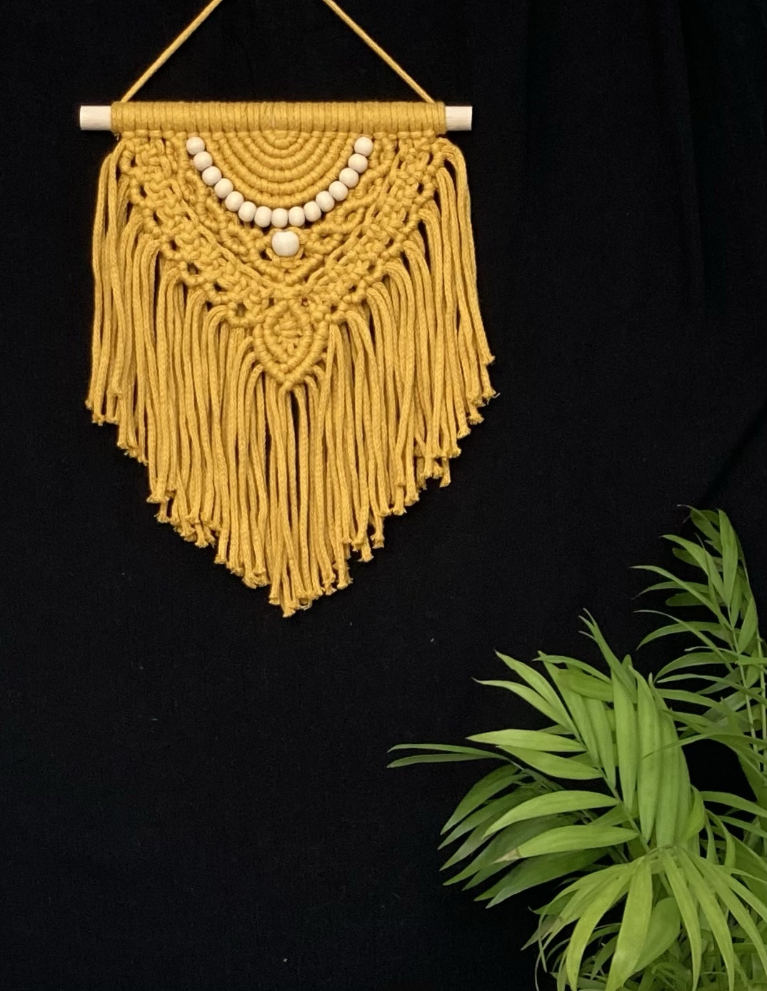 Mustard yellow macrame wall hanging