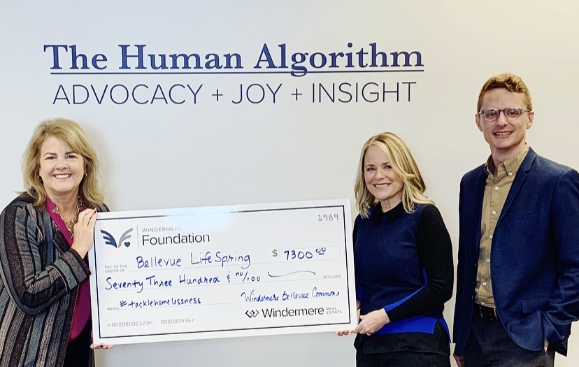 Presenting the Big Check to Bellevue LifeSpring Windermere Bellevue