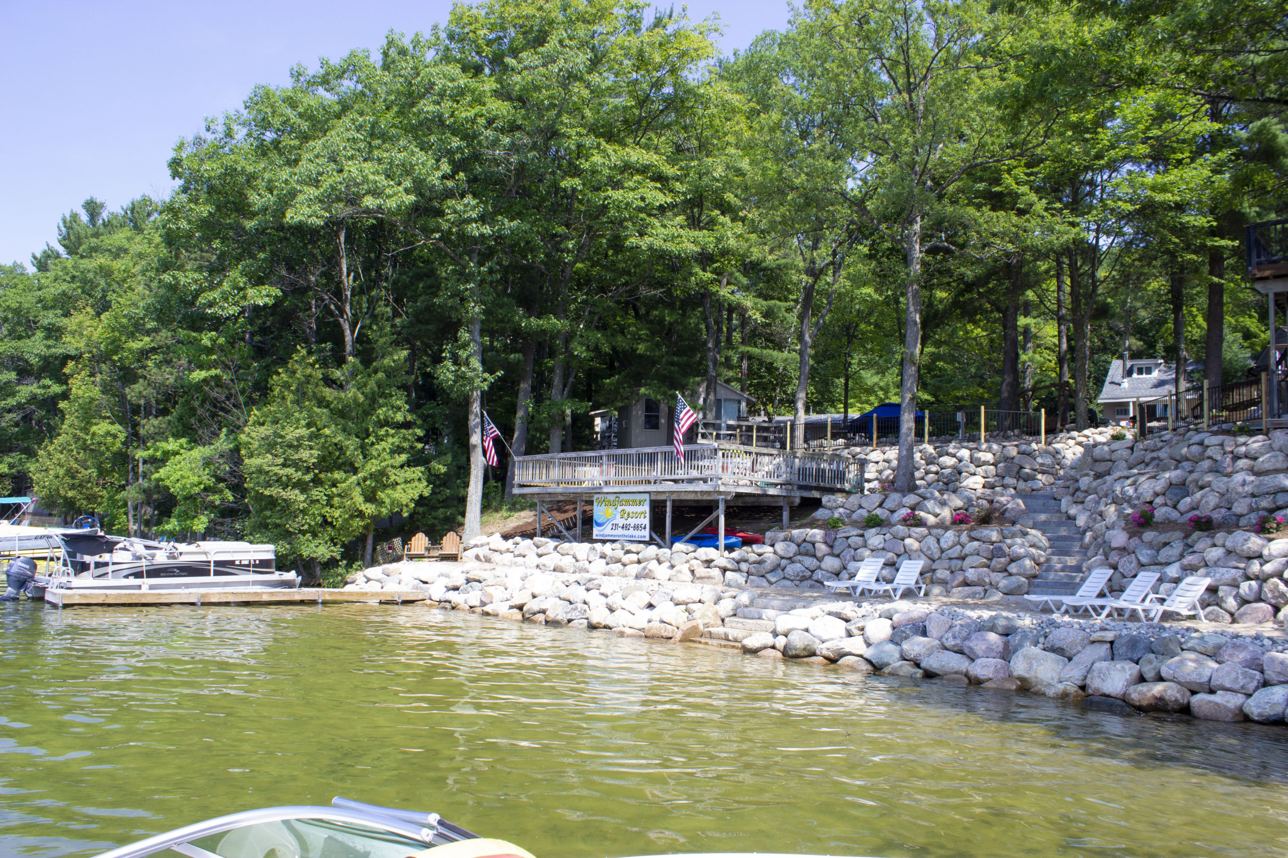 From of the Resort from Spider Lake Windjammer Resort Rental Cabins