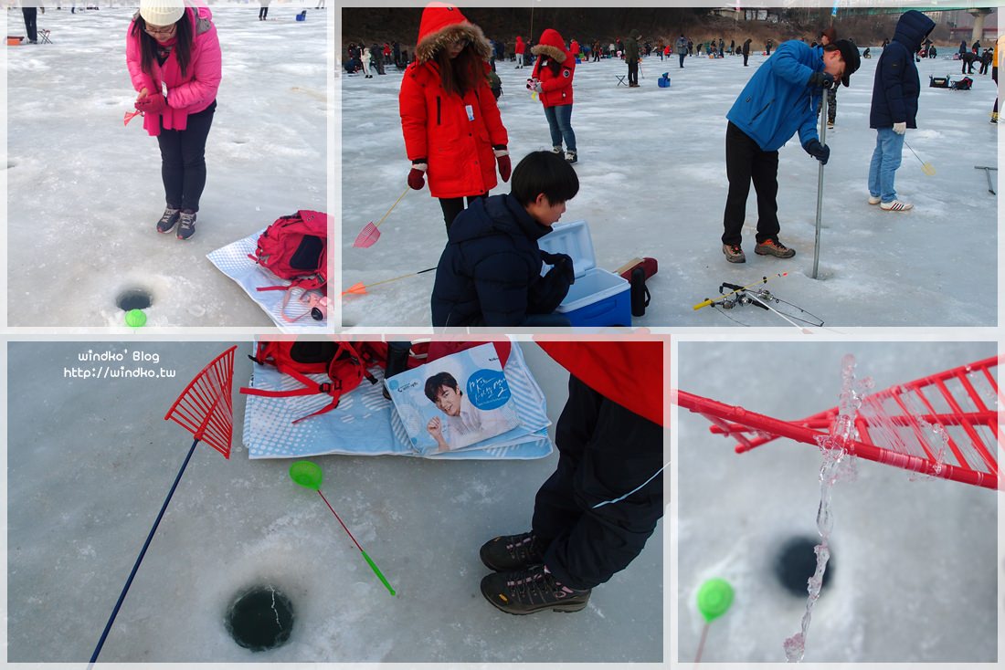 韓國清平雪花鱒魚節：不斷滑冰，腳超冷但卻也超好玩，強力推薦必來體驗清平冰釣！