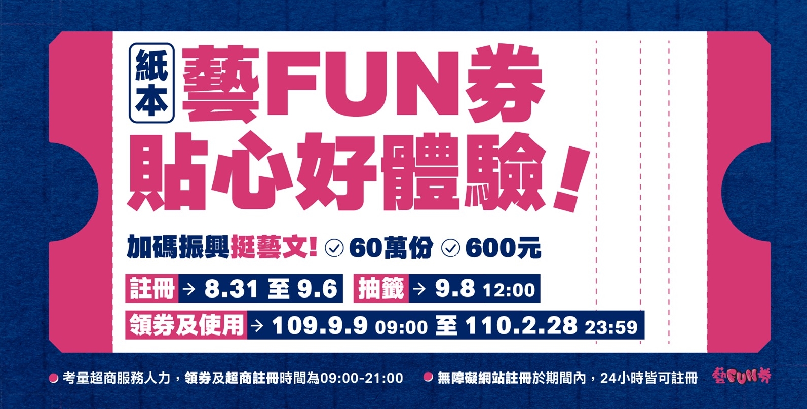 第2波藝FUN券懶人包∥ 如何登記紙本藝FUN券2.0？參加條件/登記方法/超商插卡流程/抽籤公告時間