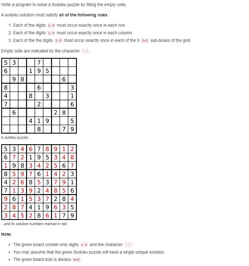 37. Sudoku Solver · leetcode