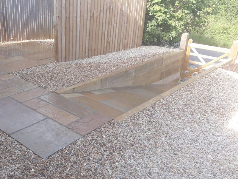 Ramp Installation Using Raj Green Paving Slabs. Call Us Today.