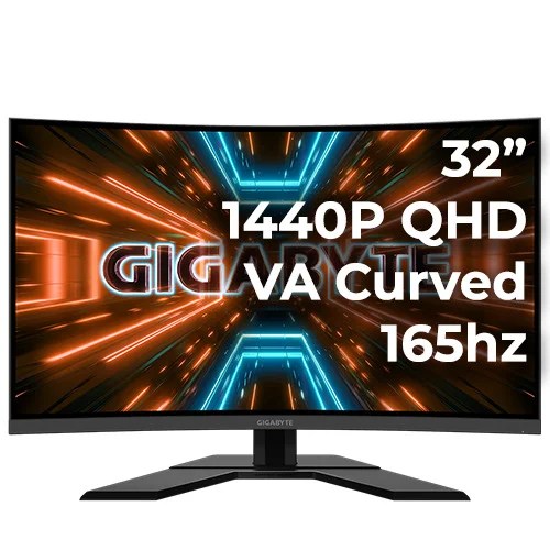 Gigabyte G32QC 32″ 1440P QHD VA Curved 165Hz 1ms WIND NET Computers