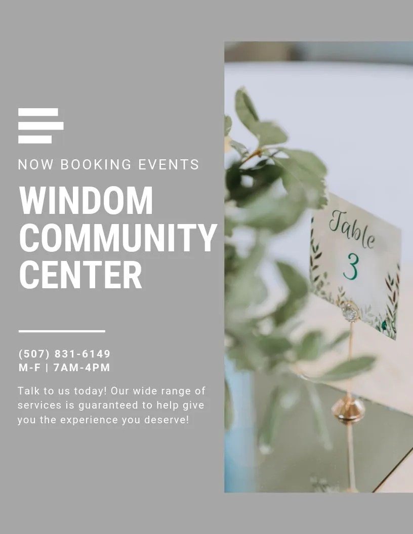 Visit the Windom Community Center Official Site for the City of Windom