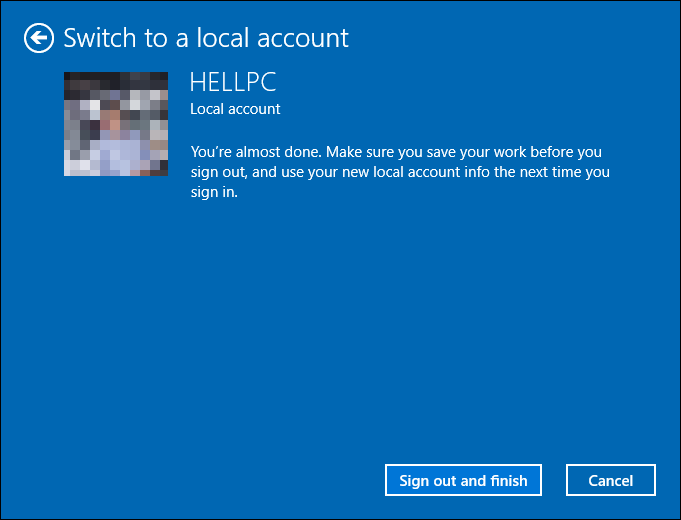 How to Switch to Local Account in Windows 10 WinDOSPC
