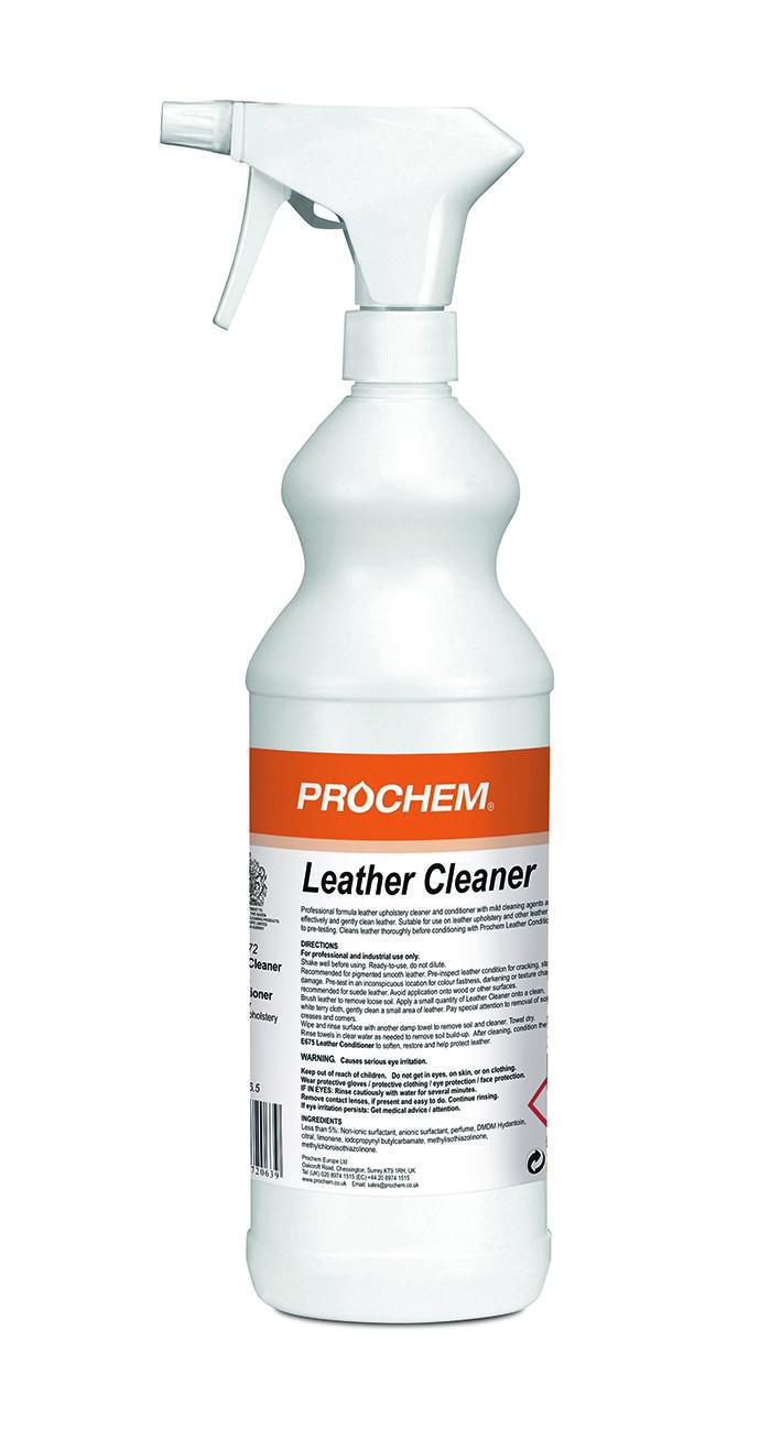 Prochem Leather Cleaner E672 professional leather cleaning product.