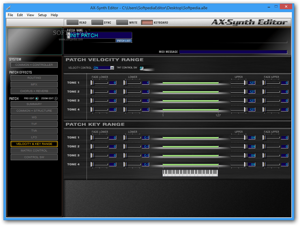 AXSynth Editor 1.00 Download, Screenshots