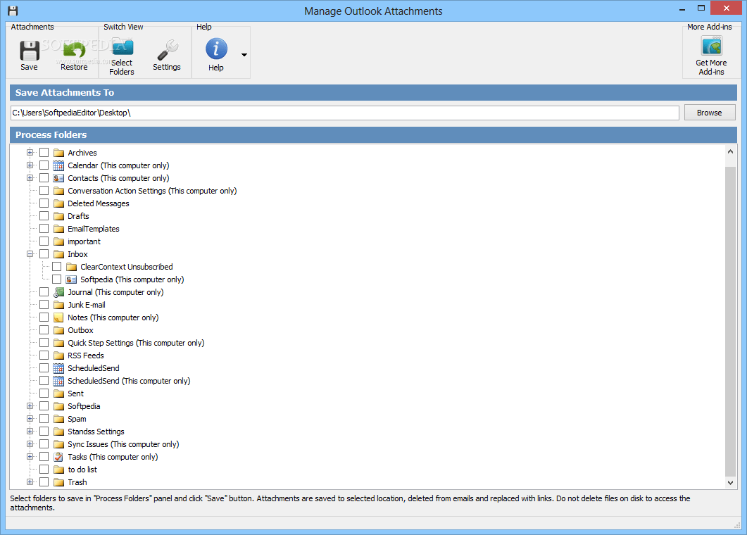 Download Attachment2File for Outlook 3.25.7200