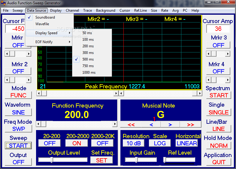 Audio Function Sweep Generator 1.15 Download, Screenshots