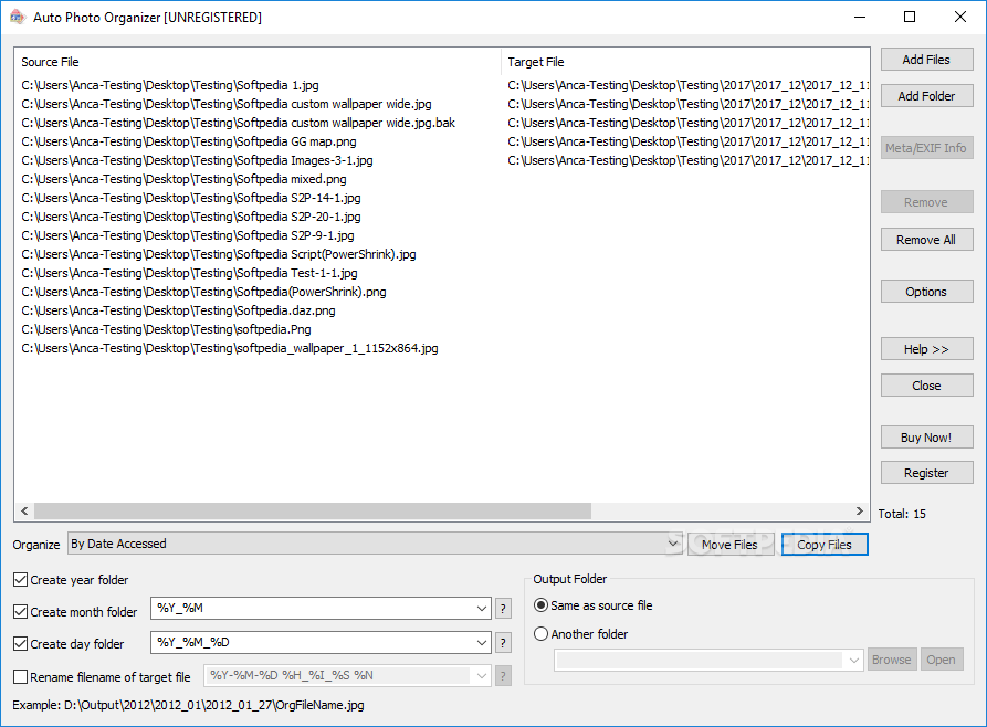 Auto Photo Organizer 2.4 Build 745 Download, Review, Screenshots