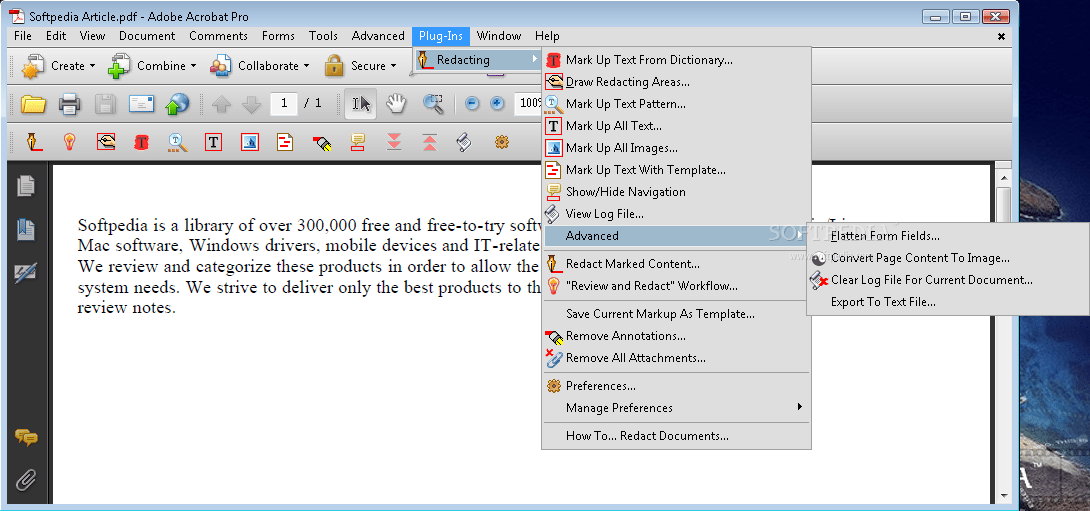 Download AutoRedact Plugin for Adobe Acrobat 1.7