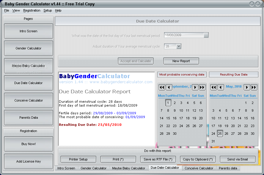 Baby Gender Calculator 1.44 Download, Screenshots