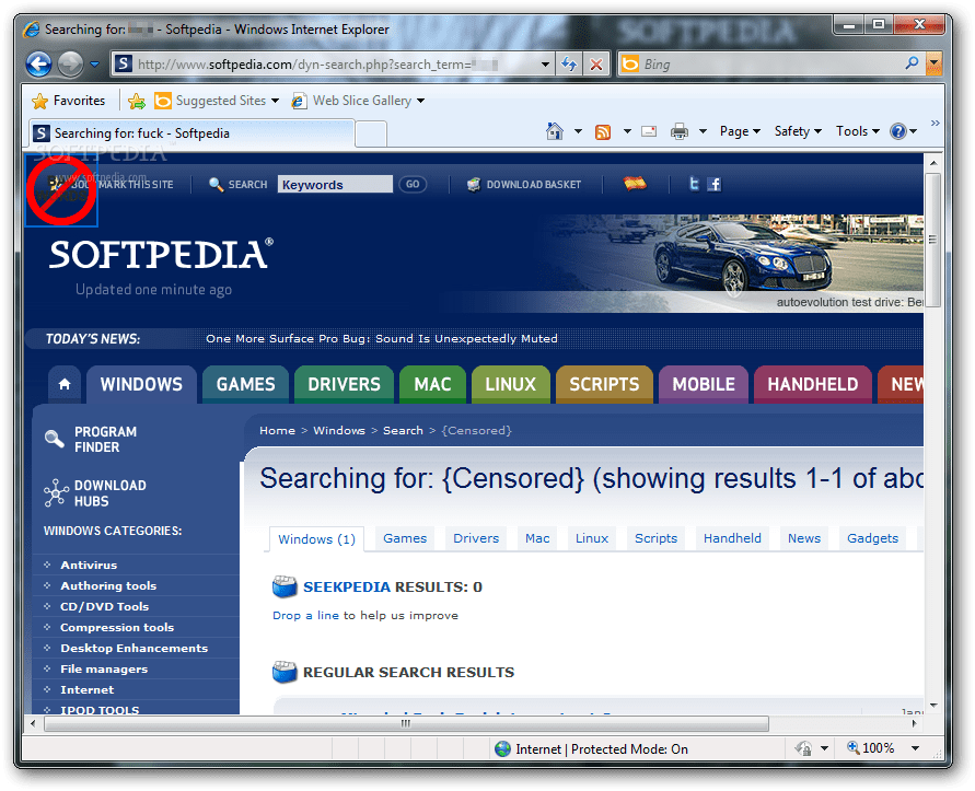 Bad Words Filter for Explorer 1.0.0.0 Download, Screenshots