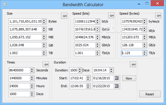Download Bandwidth Calculator 0.3