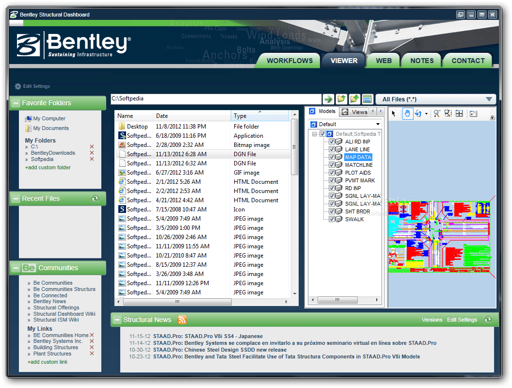 Bentley Structural Dashboard v8i 8.11.7.79 Download, Screenshots