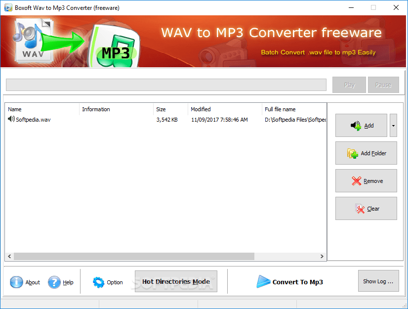 Download Boxoft WAV to MP3 Converter 1.1