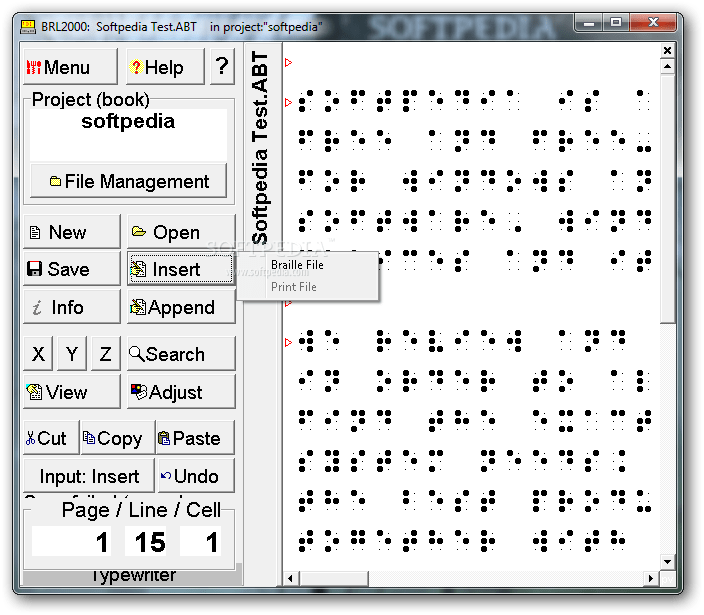 Braille2000 2.201 Beta / 1.9999 Download, Screenshots