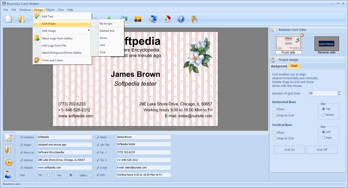 Business Card Maker 9.15 Download, Review, Screenshots