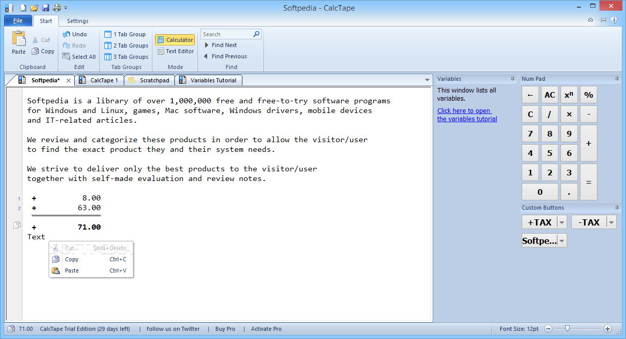 CalcTape Pro 6.0.4 Download, Review, Screenshots