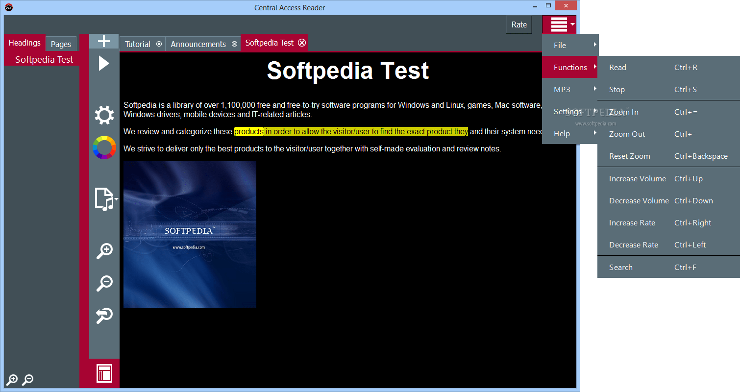 Central Access Reader 2.1 Download, Screenshots