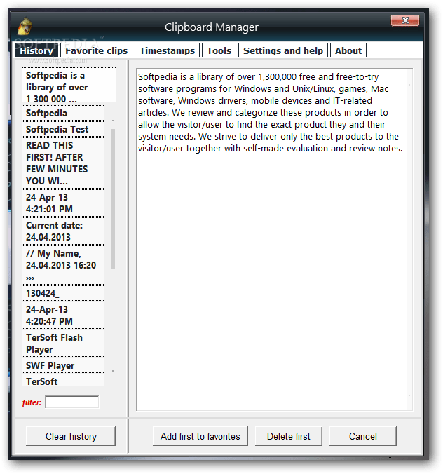 Clipboard Manager Gadget 2.2.2.2 Download, Review, Screenshots