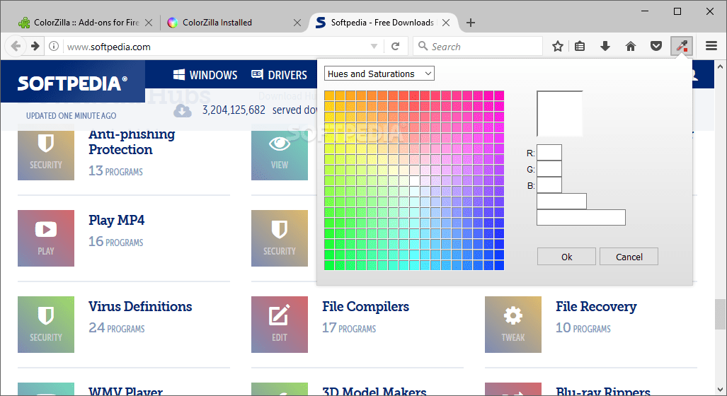 Download ColorZilla for Firefox 3.3