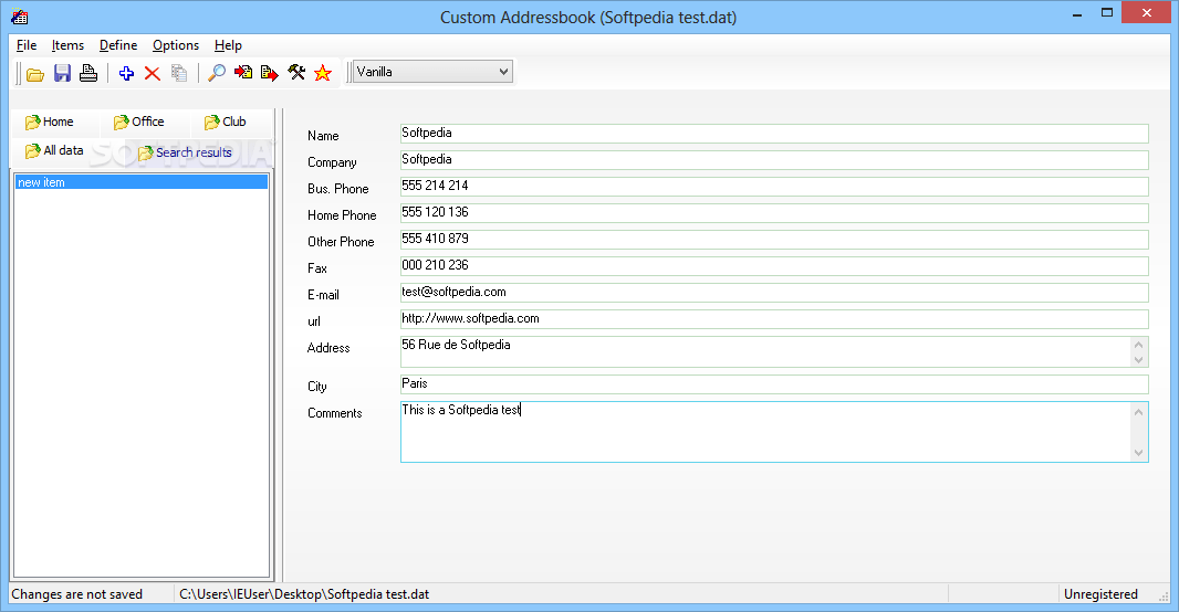 Custom Addressbook 6.0 Download, Review, Screenshots