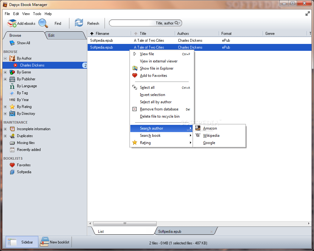 Dapyx Ebook Manager 1.0.5.10 Download, Screenshots